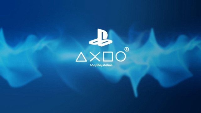 Blue background playstation logo smoke free wallpaper for desktop - medium preview image
