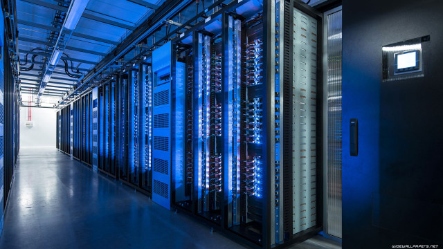 Servers blue lighting room free wallpaper for desktop - medium preview image