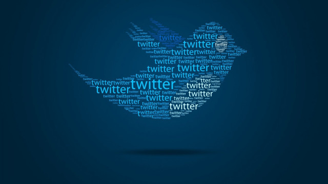 Twitter logo words blue background free wallpaper for desktop - medium preview image