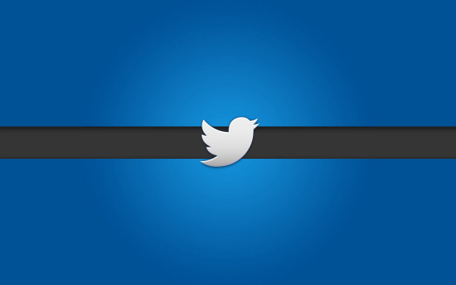 Twitter logo blue background black free wallpaper for desktop - medium preview image