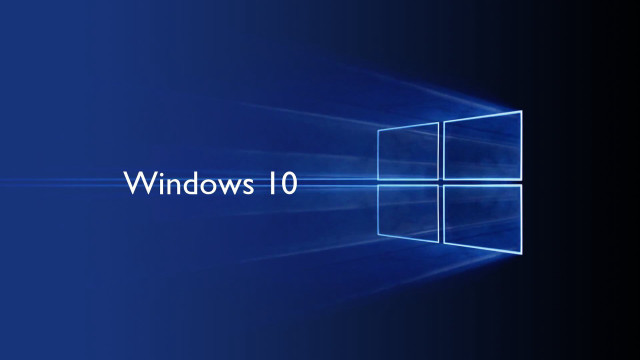 Blue background windows10 logo center free wallpaper for desktop - medium preview image