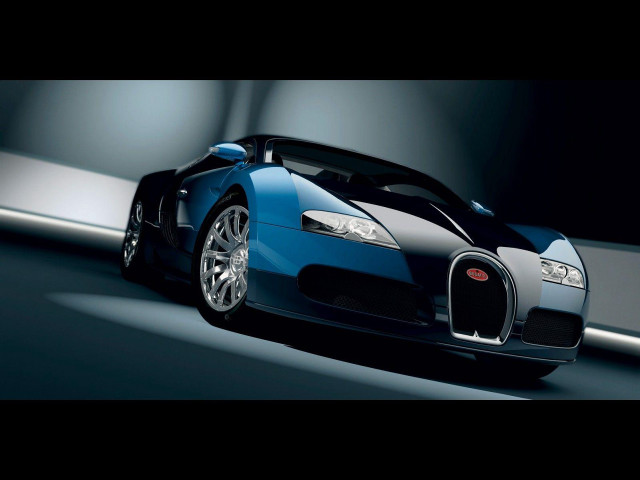 Blue black bugatti driving night free wallpaper for desktop - medium preview image