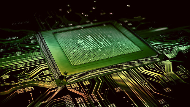 Computer chip green light black #2 free wallpaper for desktop - medium preview image