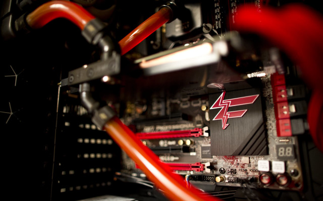 Computer wires red hose close free wallpaper for desktop - medium preview image