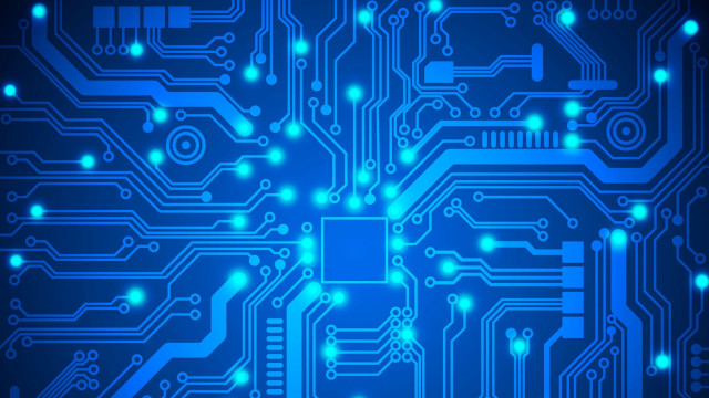 Blue circuit board glowing magic free wallpaper for desktop - medium preview image