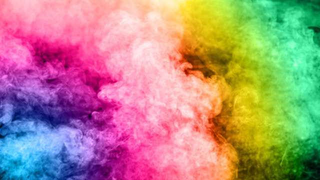 Rainbow smoke cloud airbrush forest free wallpaper for desktop - medium preview image