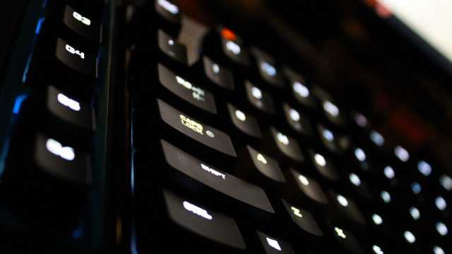 Black keyboard white keys closeup free wallpaper for desktop - medium preview image
