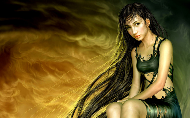 Woman rock hair wind fire free wallpaper for desktop - medium preview image