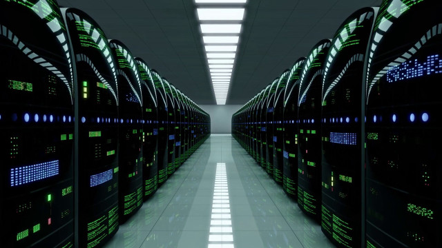 Data center hallway servers bright free wallpaper for desktop - medium preview image