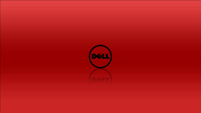 Red background black dell logo free wallpaper for desktop - medium preview image