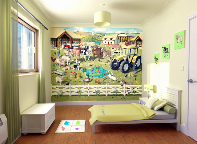 Farm room wall painting bed free wallpaper for desktop - medium preview image