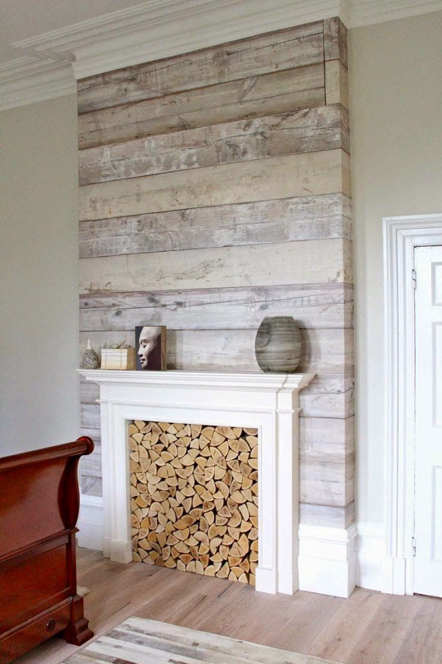 Fireplace wooden wall corner room free wallpaper for mobile - medium preview image