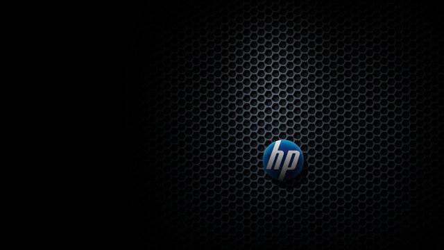Hp logo black hexagonal pattern free wallpaper for desktop - medium preview image