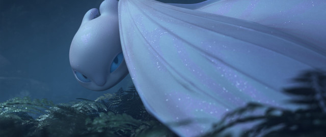 White dragon blue eyes night free wallpaper for desktop - medium preview image