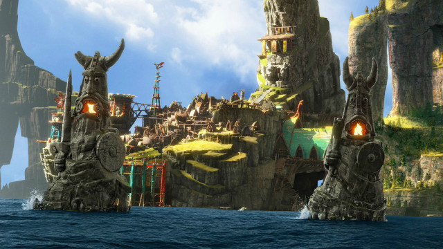 Futuristic city monster structure ocean free wallpaper for desktop - medium preview image