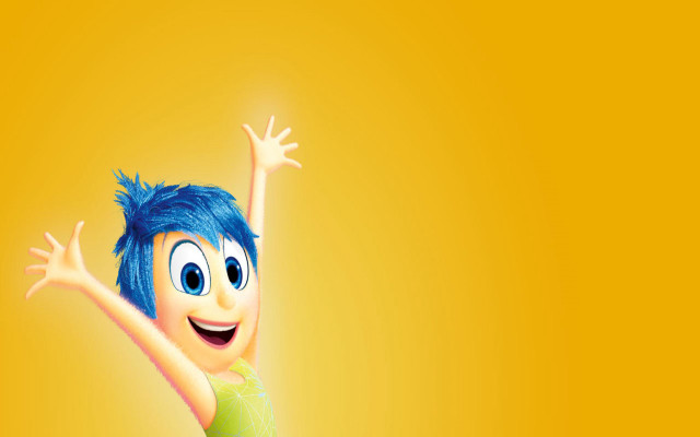 Bluehair greenshirt jumping smile waving free wallpaper for desktop - medium preview image