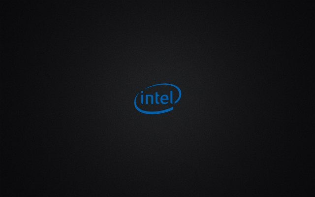 Black background blue intel logo free wallpaper for desktop - medium preview image
