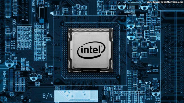 Cpu intel chip circuit blue free wallpaper for desktop - medium preview image