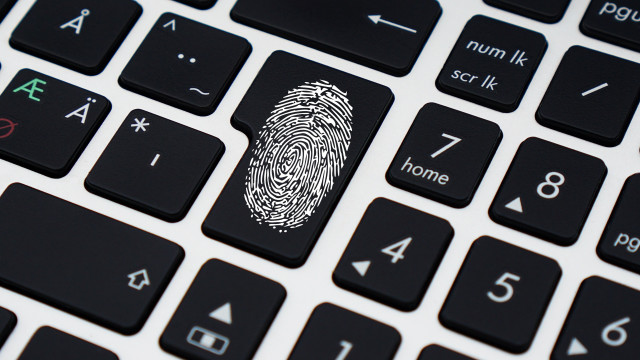 Fingerprint keyboard red marker text free wallpaper for desktop - medium preview image
