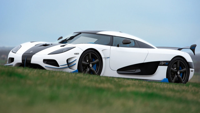 White black sports car parked free wallpaper for desktop - medium preview image