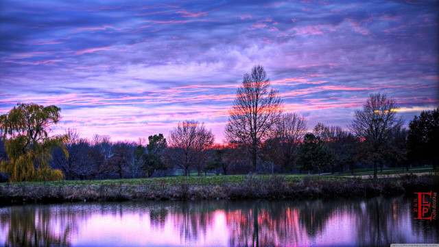 Lake purple sky red frame free wallpaper for desktop - medium preview image