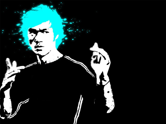 Blue hair man cigarette spray free wallpaper for desktop - medium preview image