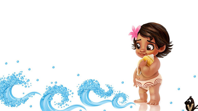 Little girl eating banana water free wallpaper for desktop - medium preview image