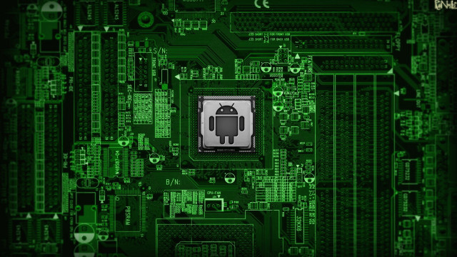 Green circuit board robot black free wallpaper for desktop - medium preview image