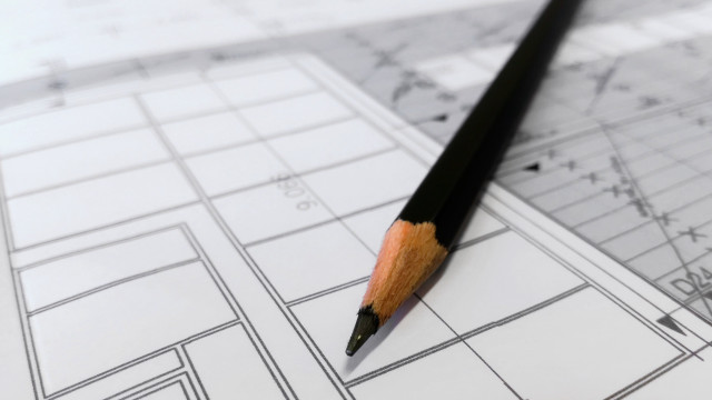 Pencil blueprint house drawing design free wallpaper for desktop - medium preview image