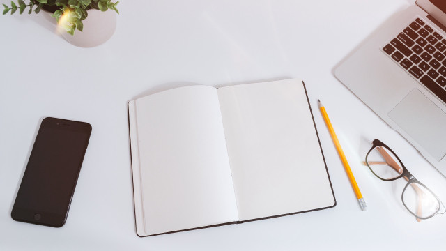 Notebook image photography desk open free wallpaper for desktop - medium preview image