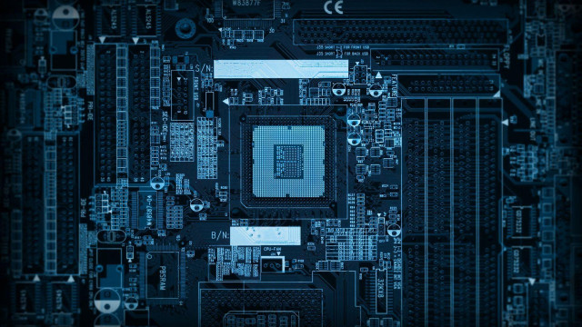 Motherboard cpu chip dark blue #3 free wallpaper for desktop - medium preview image