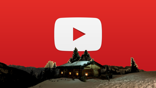Red youtube logo house snow free wallpaper for desktop - medium preview image