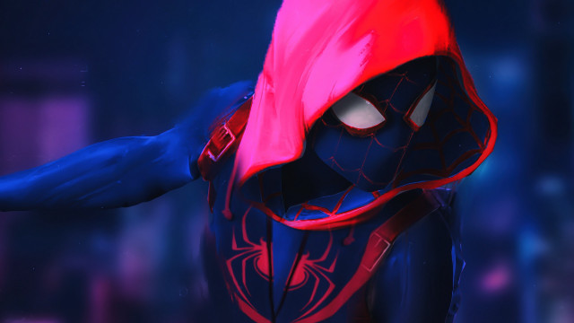 Red blue costume hood light free wallpaper for desktop - medium preview image