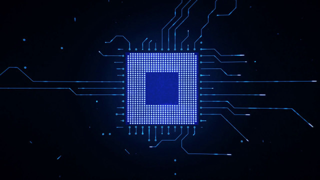 Blue circuitboard night sky starry free wallpaper for desktop - medium preview image