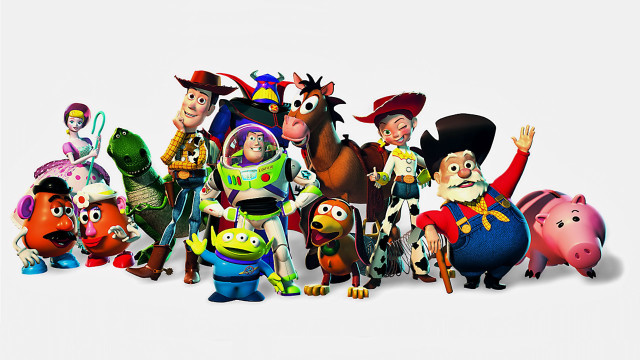 Toy story characters group white free wallpaper for desktop - medium preview image