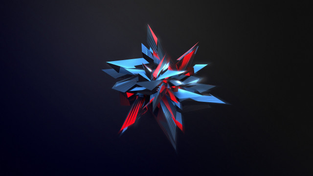Blue red abstract object black free wallpaper for desktop - medium preview image
