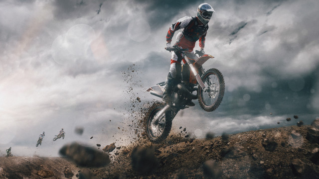 Man riding dirt bike hill #4 free wallpaper for desktop - medium preview image