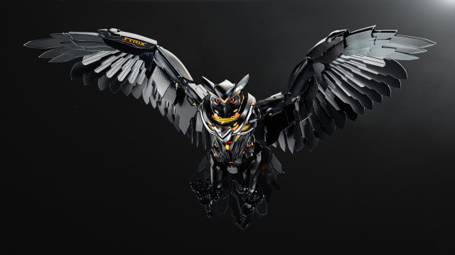 Black yellow robot wings light free wallpaper for desktop - medium preview image