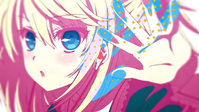 Anime girl blue eyes pink #4 free wallpaper for desktop - medium preview image