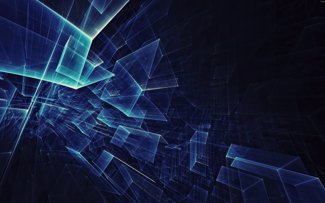 Blue abstract lines shapes black free wallpaper for desktop - medium preview image