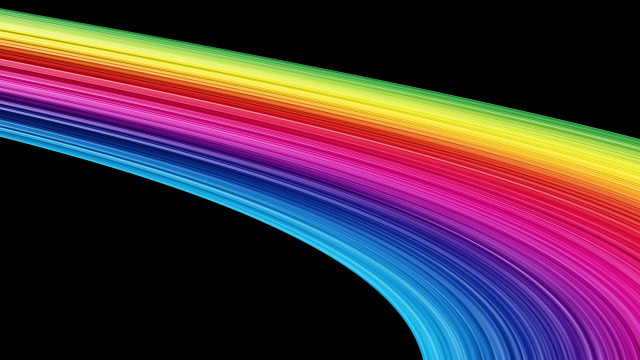 Rainbow line black background white free wallpaper for desktop - medium preview image