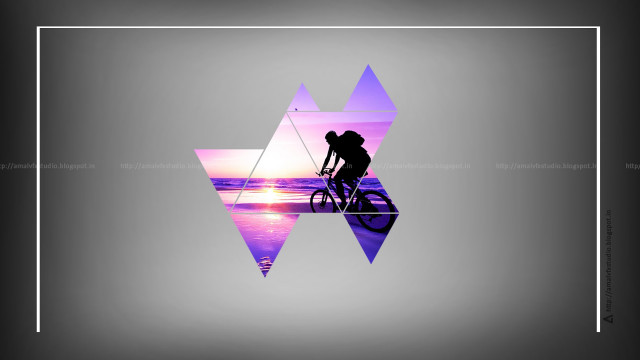 Man riding bike beach purple free wallpaper for desktop - medium preview image