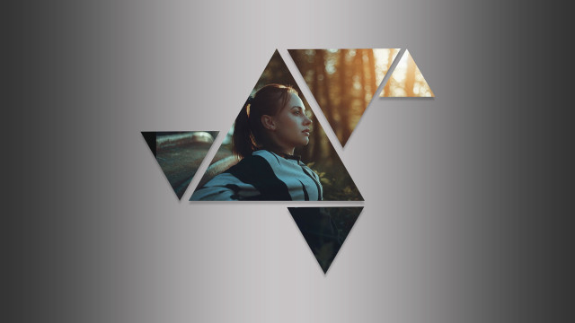 Woman blue shirt silver background free wallpaper for desktop - medium preview image