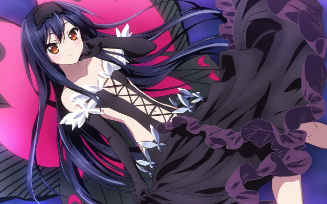 Woman long black hair dress #2 free wallpaper for desktop - medium preview image