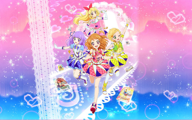 Girls pink background stars clouds free wallpaper for desktop - medium preview image