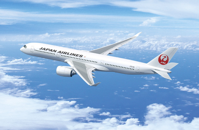 Japan airlines jet flying sky free wallpaper for desktop - medium preview image