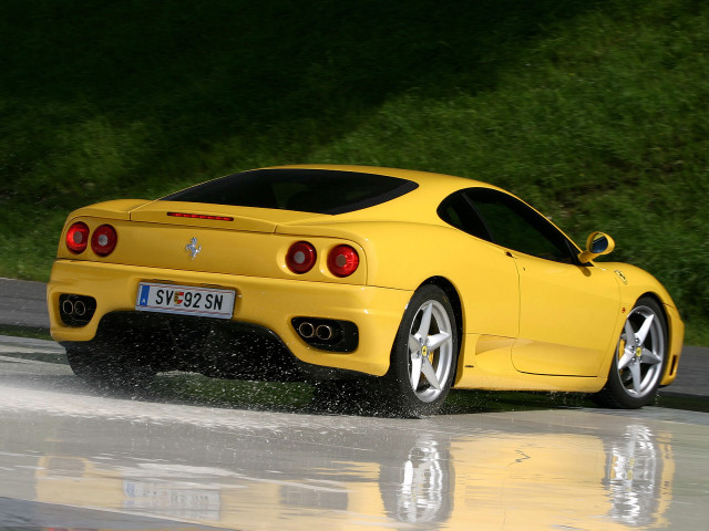 Yellow sports car wet road #2 free wallpaper for desktop - medium preview image