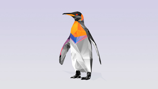 Penguin colorful geometric pattern body free wallpaper for desktop - medium preview image