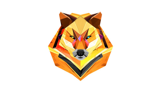 Low poly animal head white free wallpaper for desktop - medium preview image