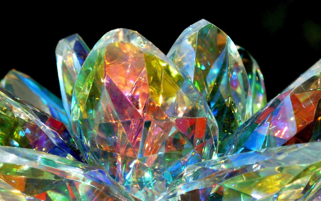 Colorful glass flower closeup black free wallpaper for desktop - medium preview image